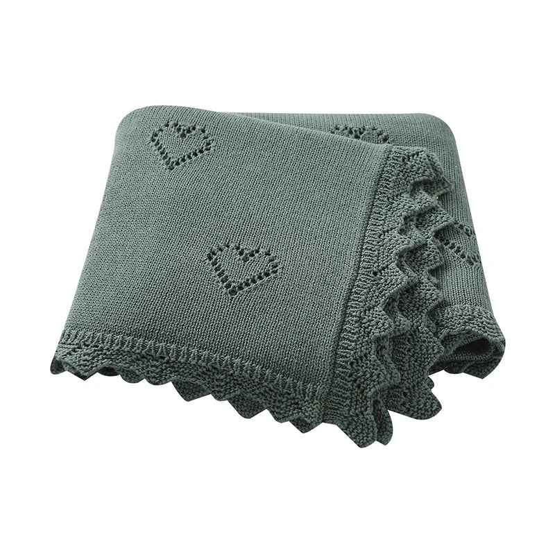 Baby Swaddle Blanket Cotton 100*80cm Soft Knitted Newborn Boys Girls