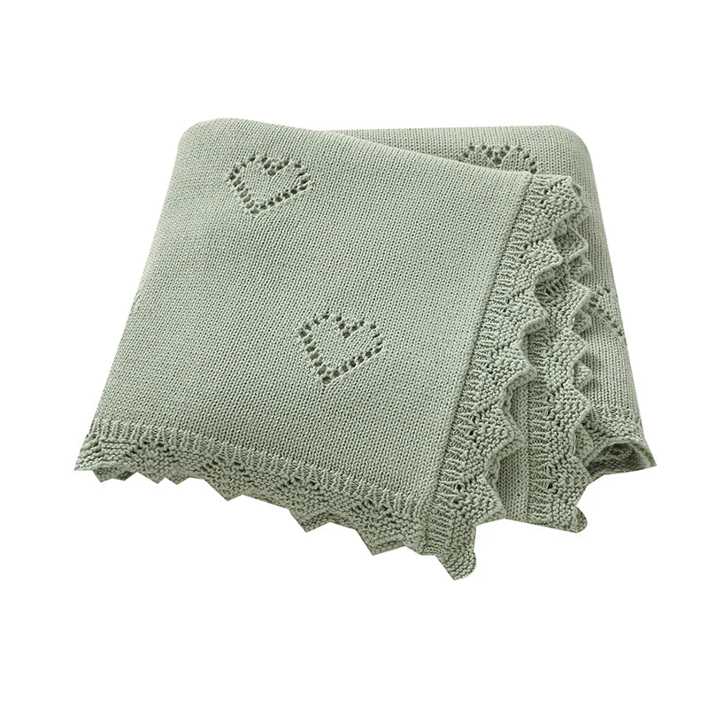 Baby Swaddle Blanket Cotton 100*80cm Soft Knitted Newborn Boys Girls