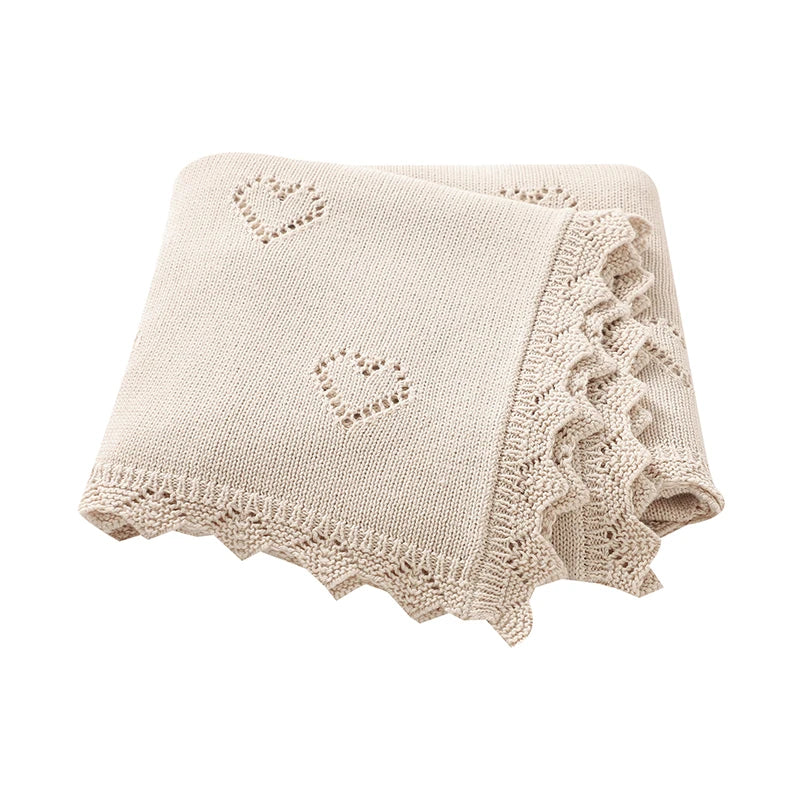 Baby Swaddle Blanket Cotton 100*80cm Soft Knitted Newborn Boys Girls