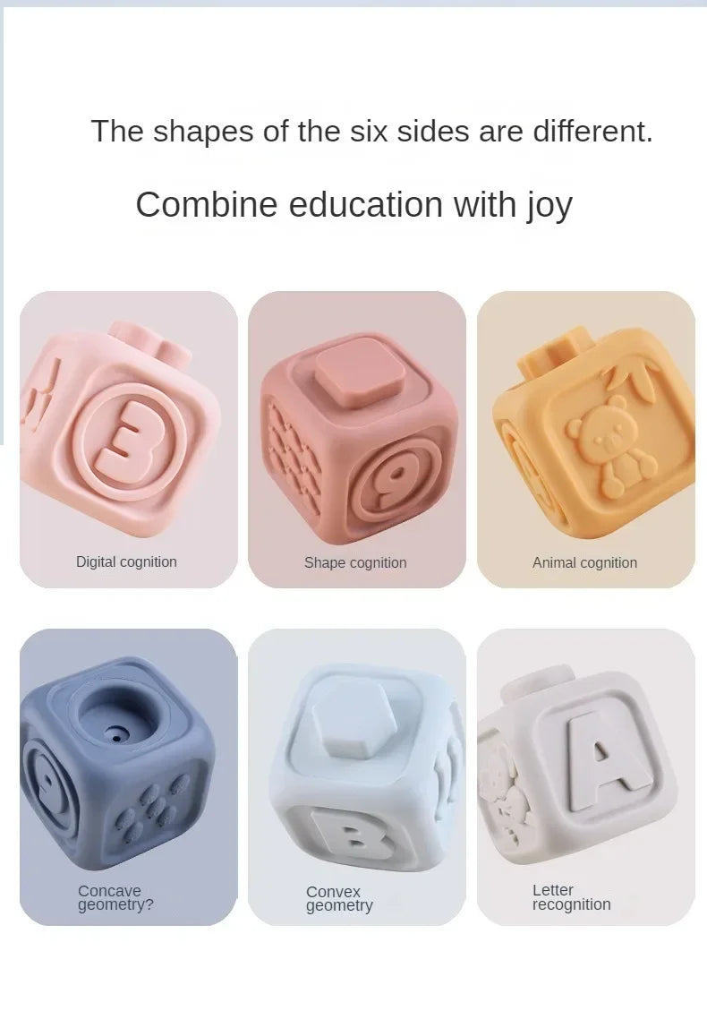 Montessori Toys for Baby Silicone Building Blocks