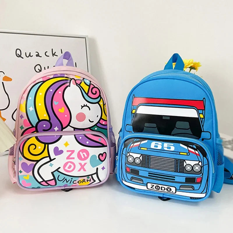 Children Fashion Small Police Car Schoolbag Boys Girls Trend Backpack Kindergarten Snack Backpack