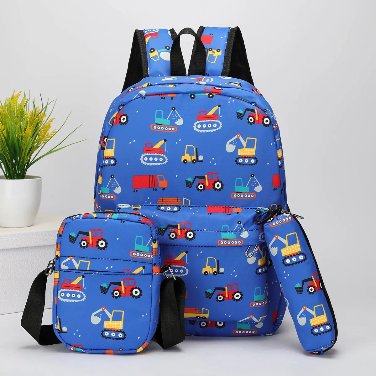 Middle school backpack  unicorn children's backpack crossbody bag pen bag three-piece backpack