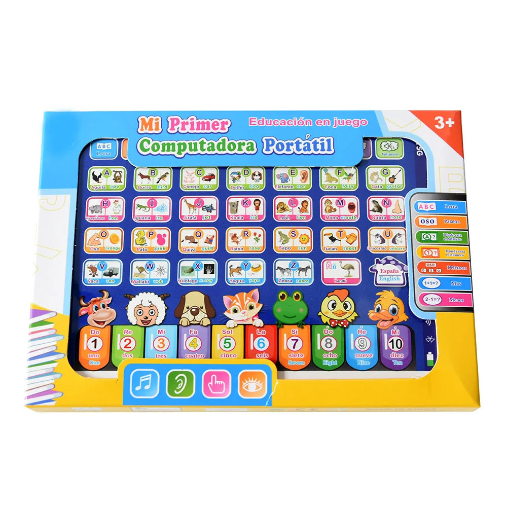 Spanish Alphabet Child Tablet Point Read Touch Enable Laptop Compluter Educational Toys Play Mobel Details for Children's Gifts