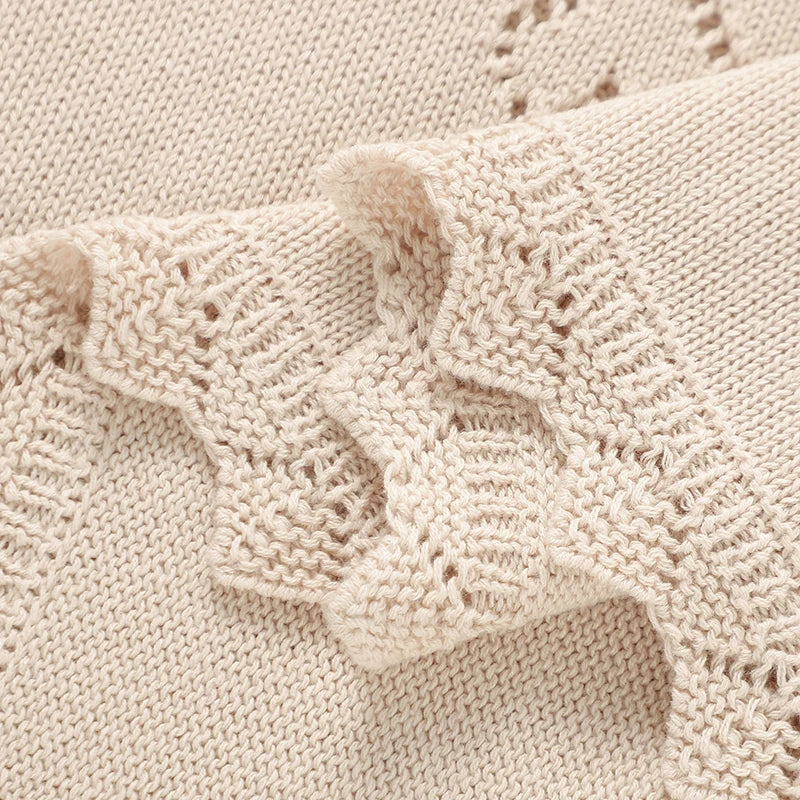 Baby Swaddle Blanket Cotton 100*80cm Soft Knitted Newborn Boys Girls
