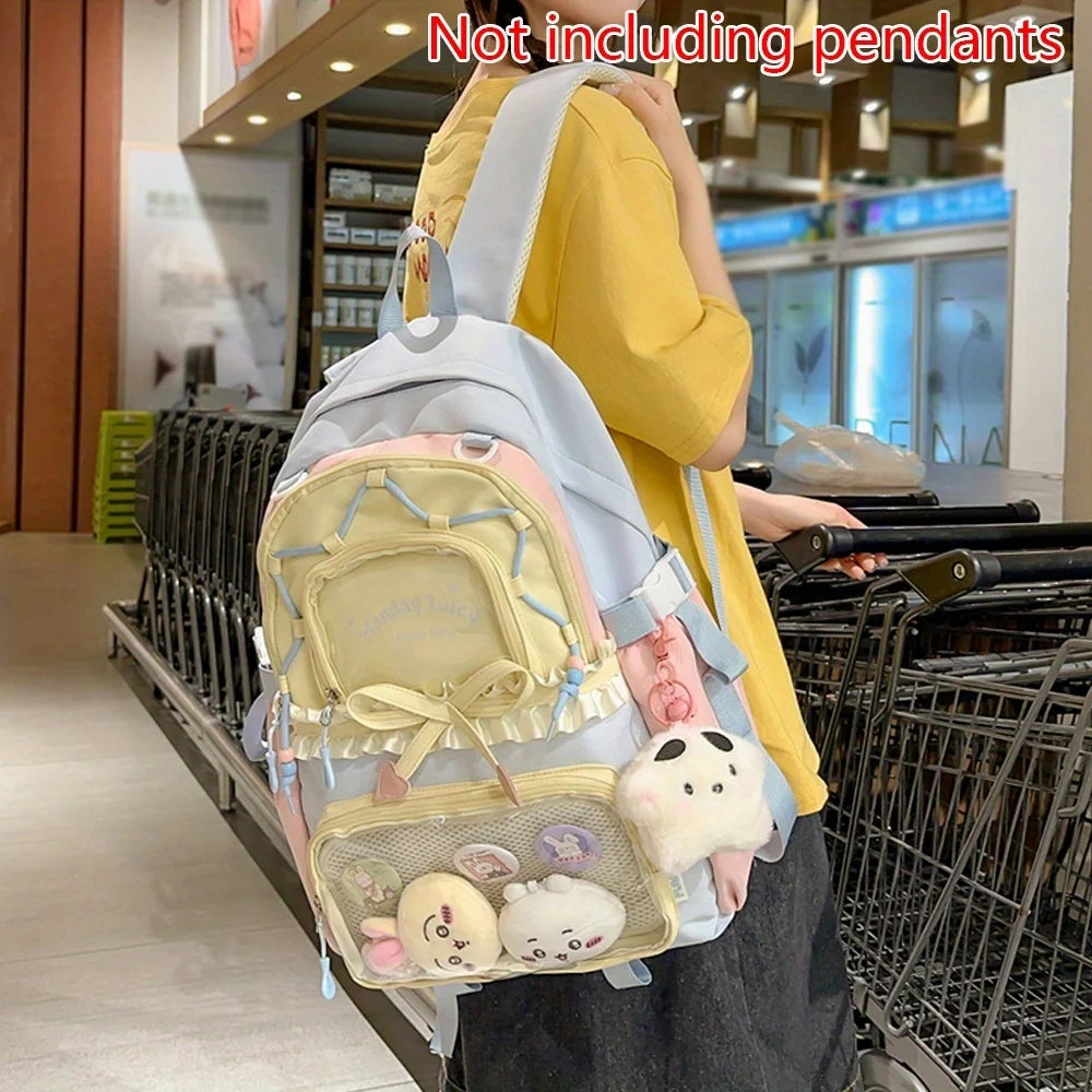 Bag Set Two-Piece Pain Bag Back to School Season Back to School Season Backpack Lace Lightweight Cute Backpack