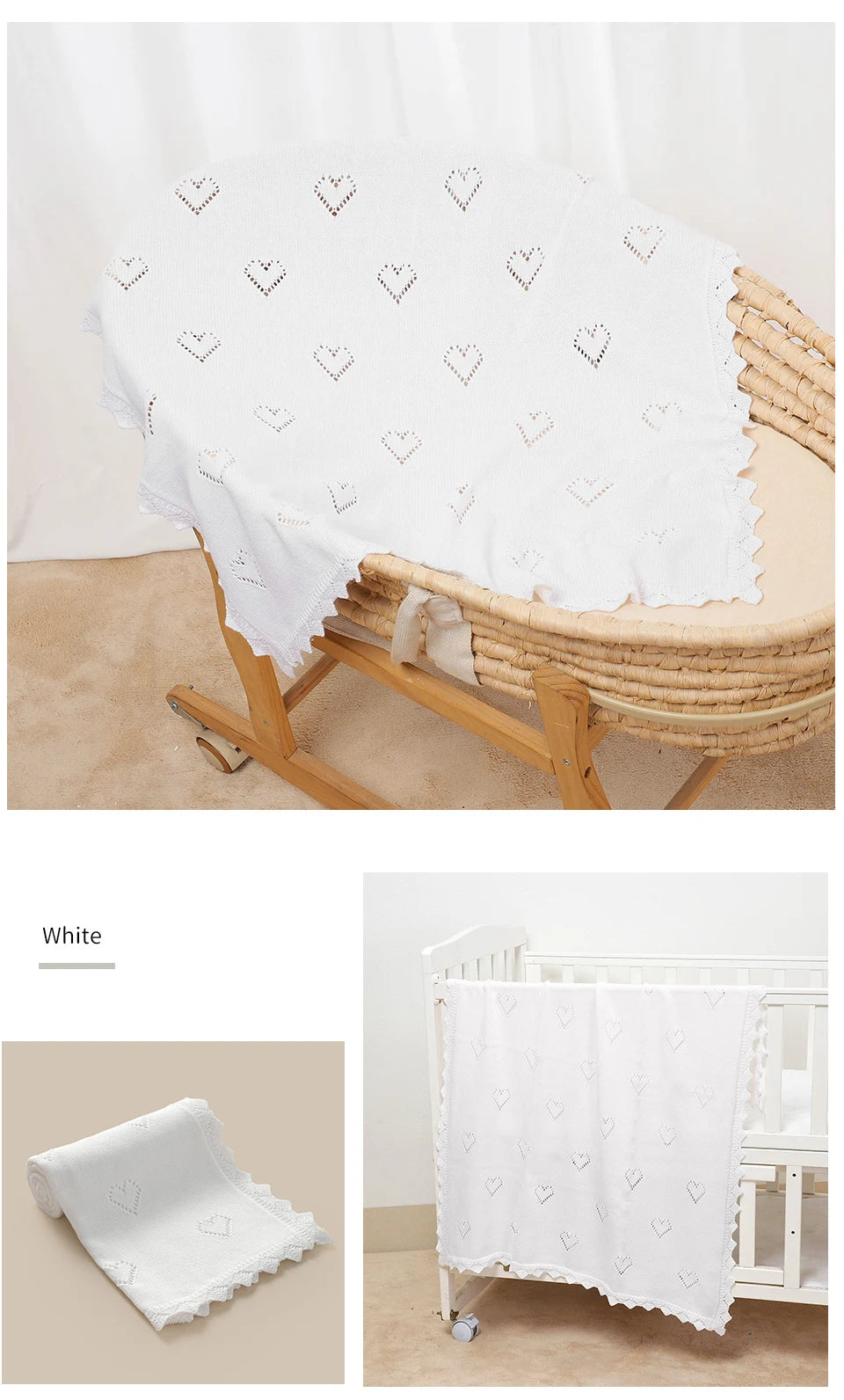 Baby Swaddle Blanket Cotton 100*80cm Soft Knitted Newborn Boys Girls