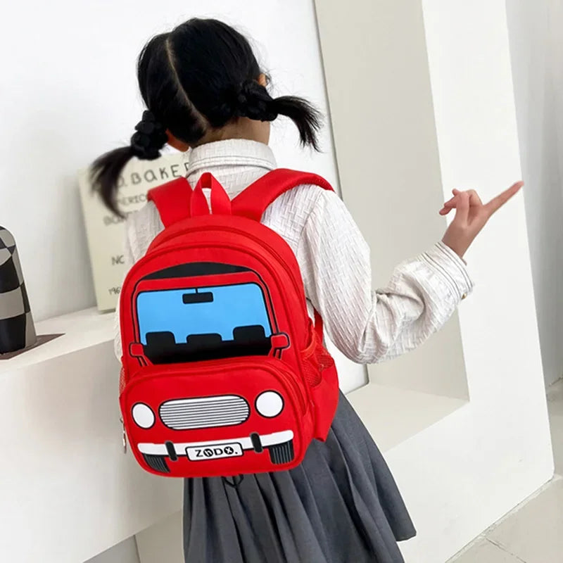 Children Fashion Small Police Car Schoolbag Boys Girls Trend Backpack Kindergarten Snack Backpack
