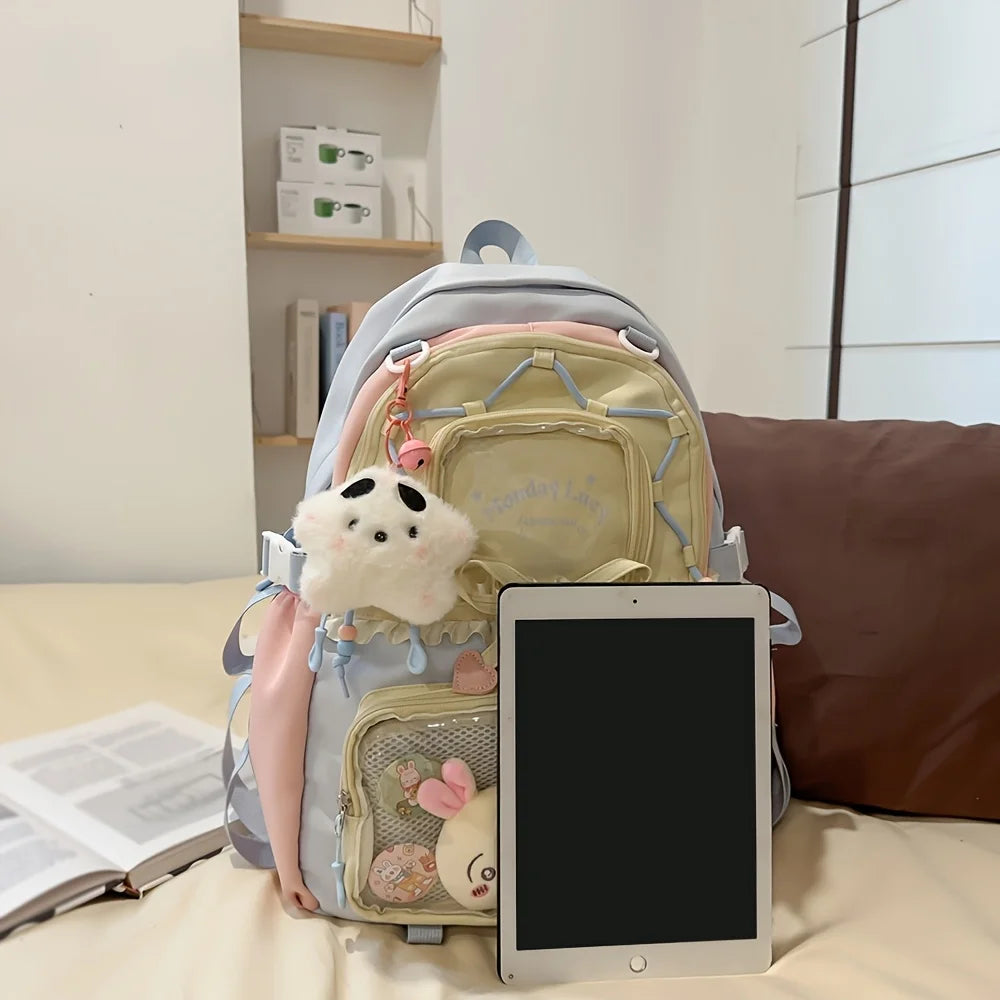 Bag Set Two-Piece Pain Bag Back to School Season Back to School Season Backpack Lace Lightweight Cute Backpack
