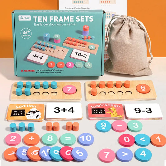 Children's Wooden Number Board Cognitive Matching Addition