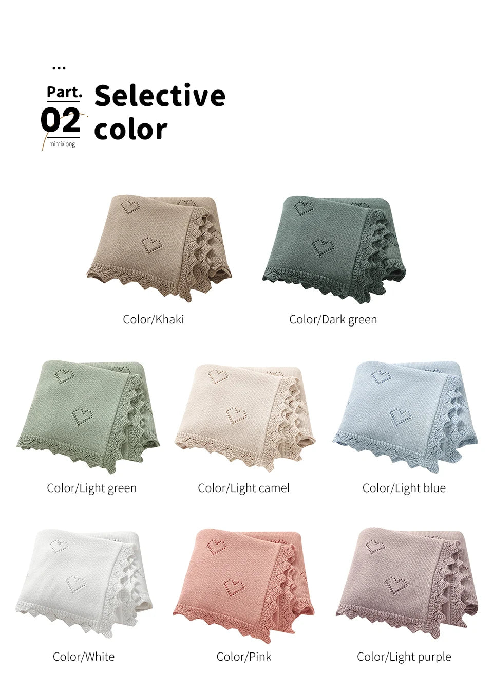 Baby Swaddle Blanket Cotton 100*80cm Soft Knitted Newborn Boys Girls
