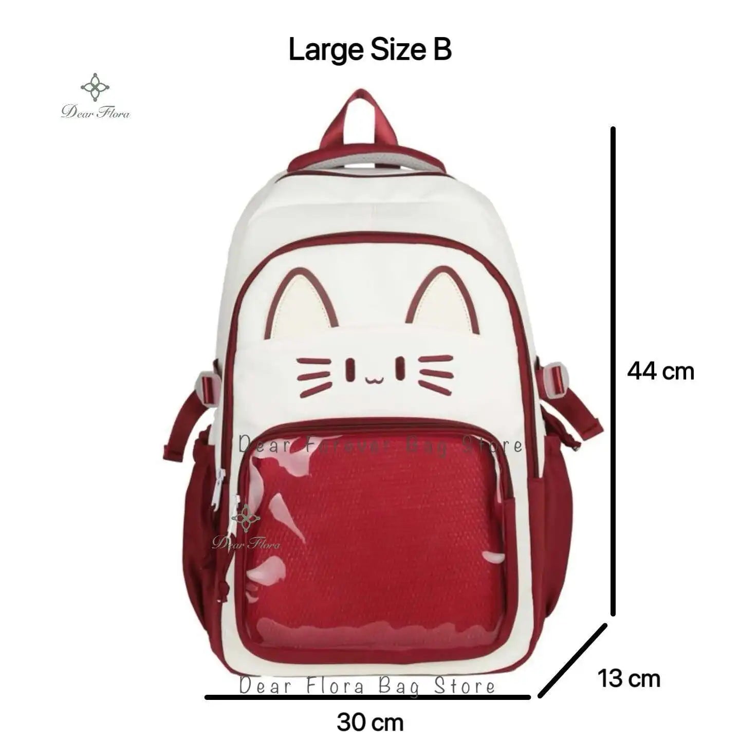 Cute Cat Ita Backpacks Large Capacity Knapsack Casual Girl Transparent DIY Display Rucksack Cartoon Trendy Travel Schoolbags