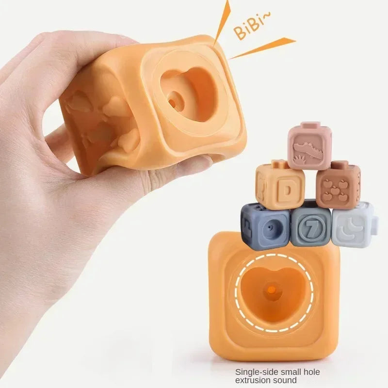 Montessori Toys for Baby Silicone Building Blocks