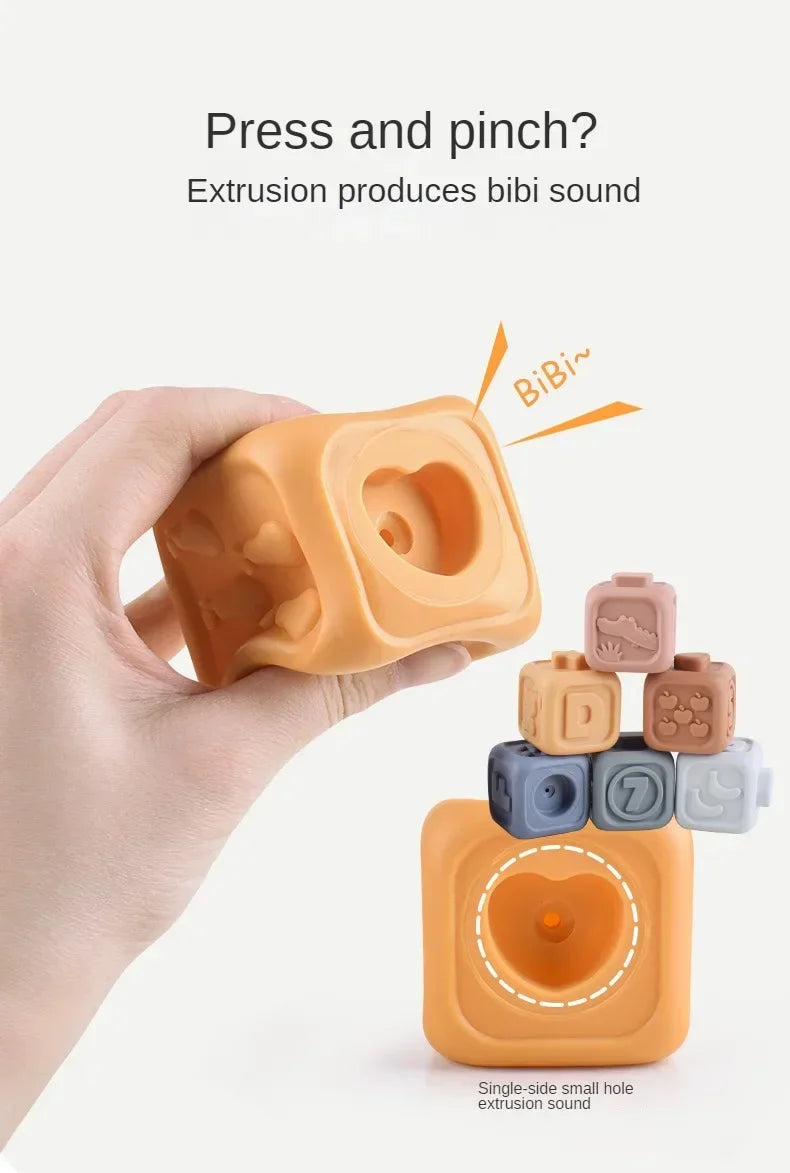 Montessori Toys for Baby Silicone Building Blocks