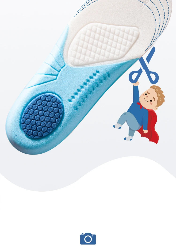 Silicone Comfortable Insoles Running Cushion Kids Shoes Sole Feet Children Sports Memory Foam Orthopedic Arch Support Shoes Pad