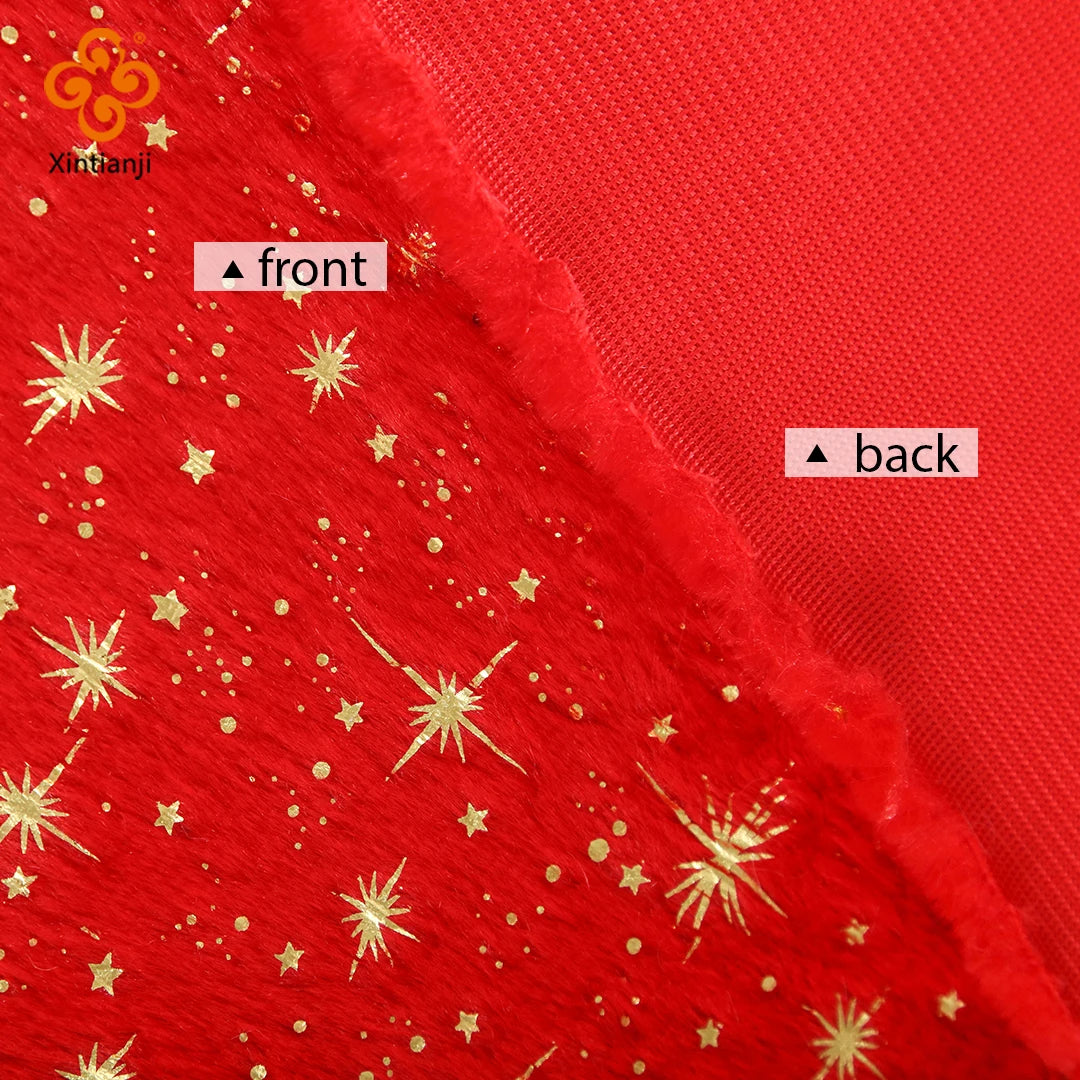 150x50cm Christmas Plush Fabric Bronzing Winter Coat Pillow Fabric Pet Clothing DIY Sewing Material By Half Meters For Winter