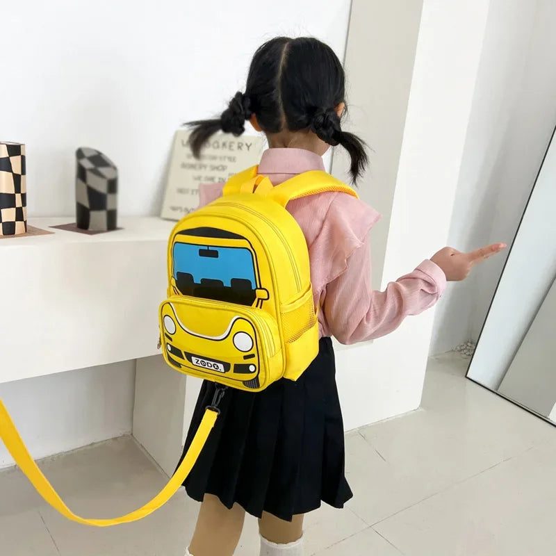 Children Fashion Small Police Car Schoolbag Boys Girls Trend Backpack Kindergarten Snack Backpack