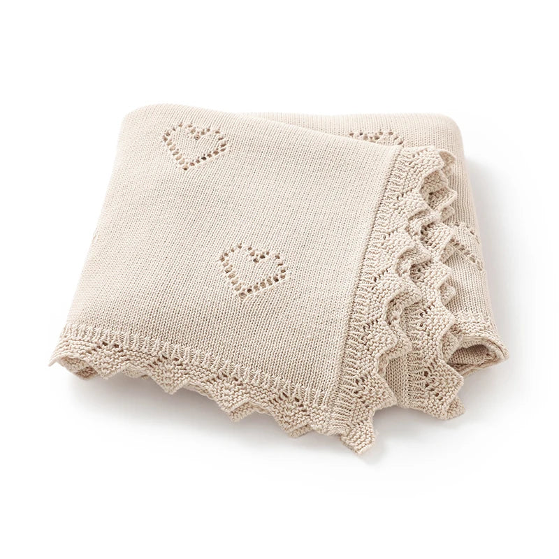 Baby Swaddle Blanket Cotton 100*80cm Soft Knitted Newborn Boys Girls