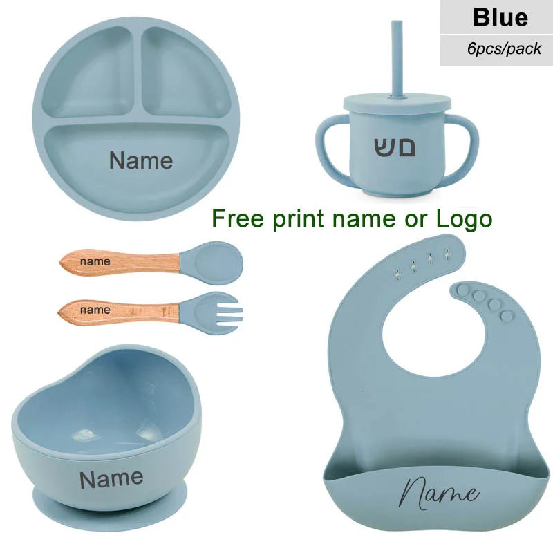 6Pcs Silicone Tableware For Kids