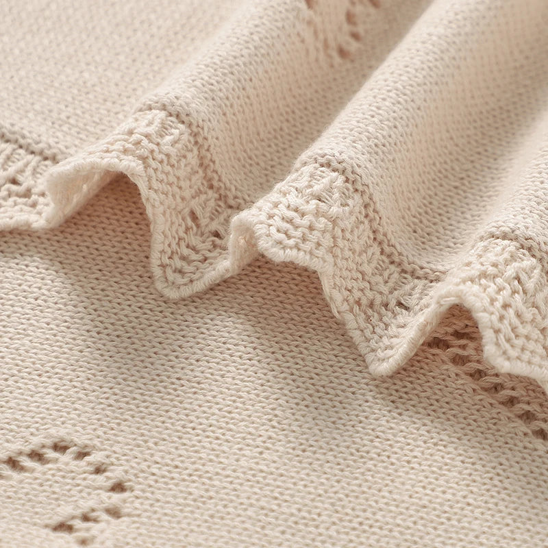 Baby Swaddle Blanket Cotton 100*80cm Soft Knitted Newborn Boys Girls