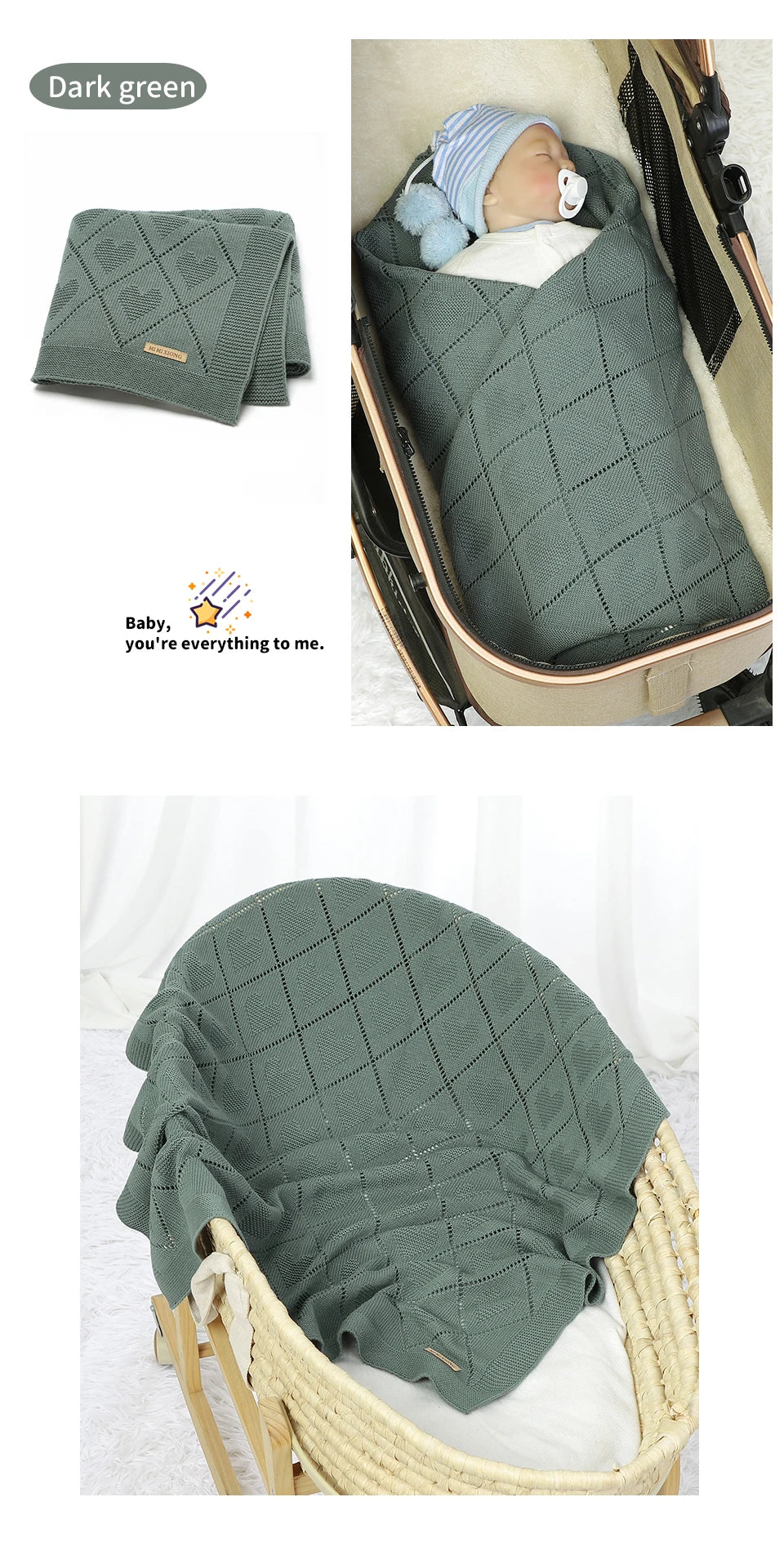 Baby Blankets Super Soft Newborn Cotton 90*70cm