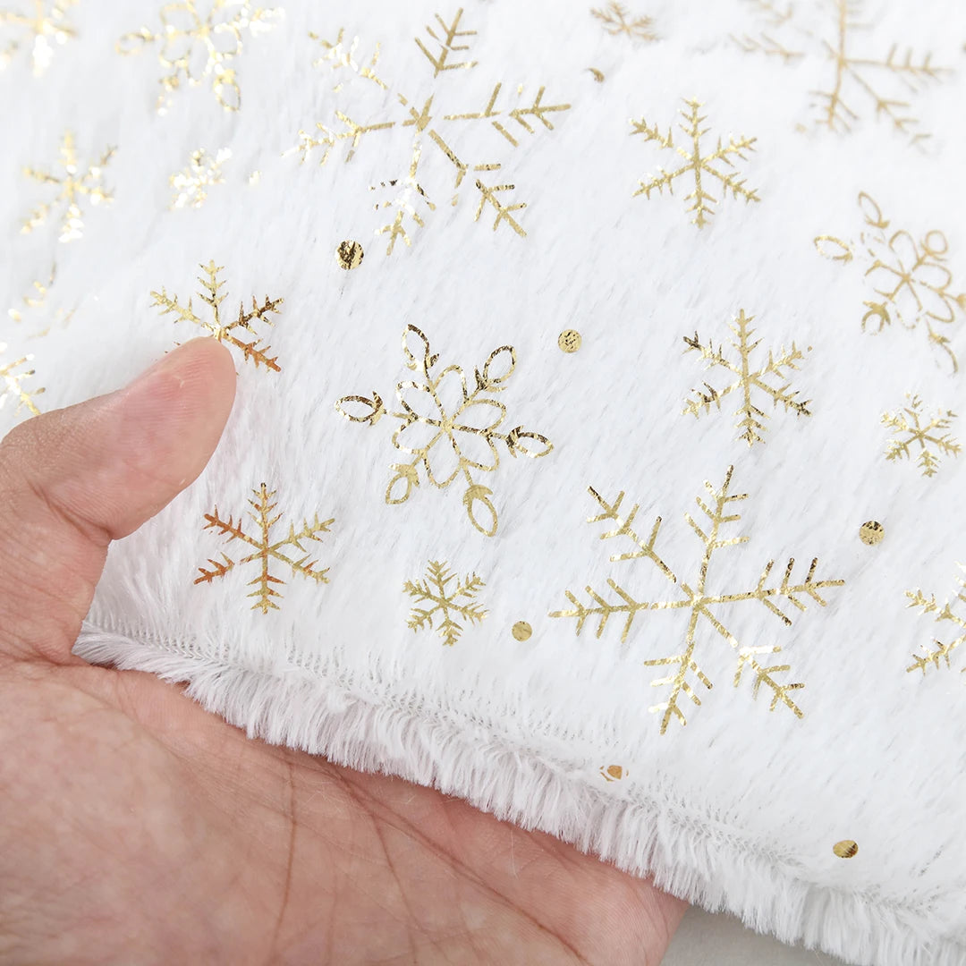 150x50cm Christmas Plush Fabric Bronzing Winter Coat Pillow Fabric Pet Clothing DIY Sewing Material By Half Meters For Winter