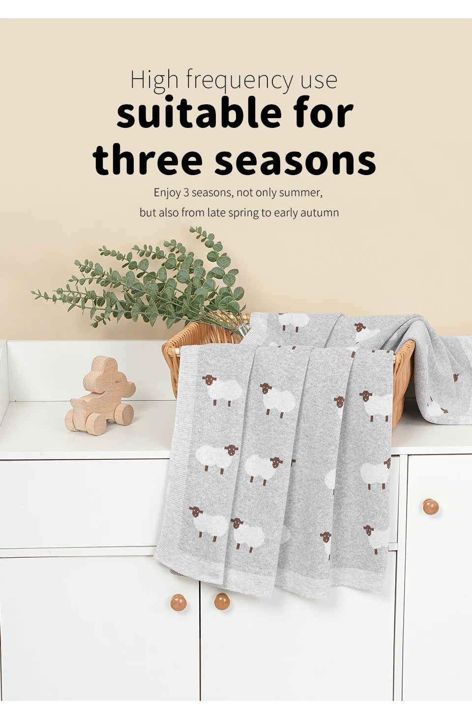 Baby Cotton Blankets Knitted Newborn Boys Girls