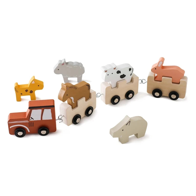 Wooden Train Birthday Toy  Montessori