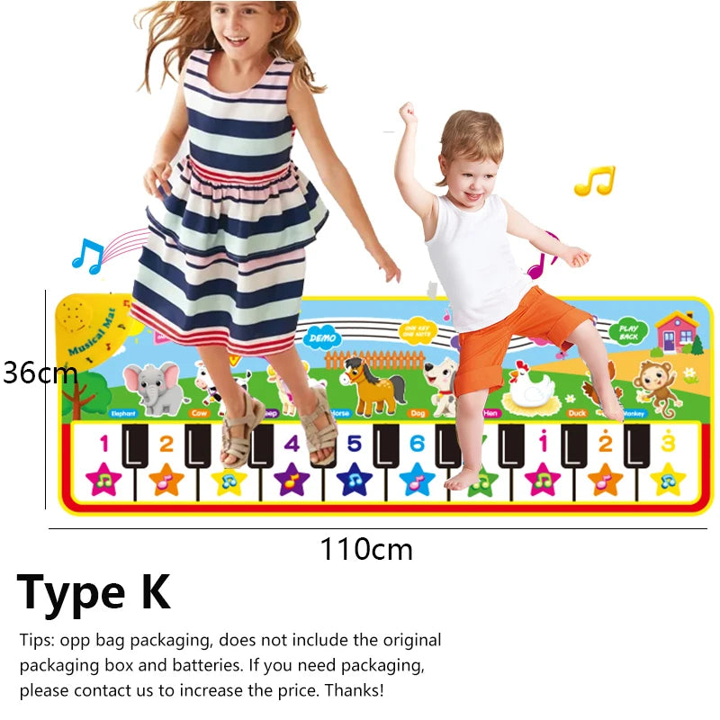Piano Mat for Kids Children Fitness Keyboard Play Music Carpet