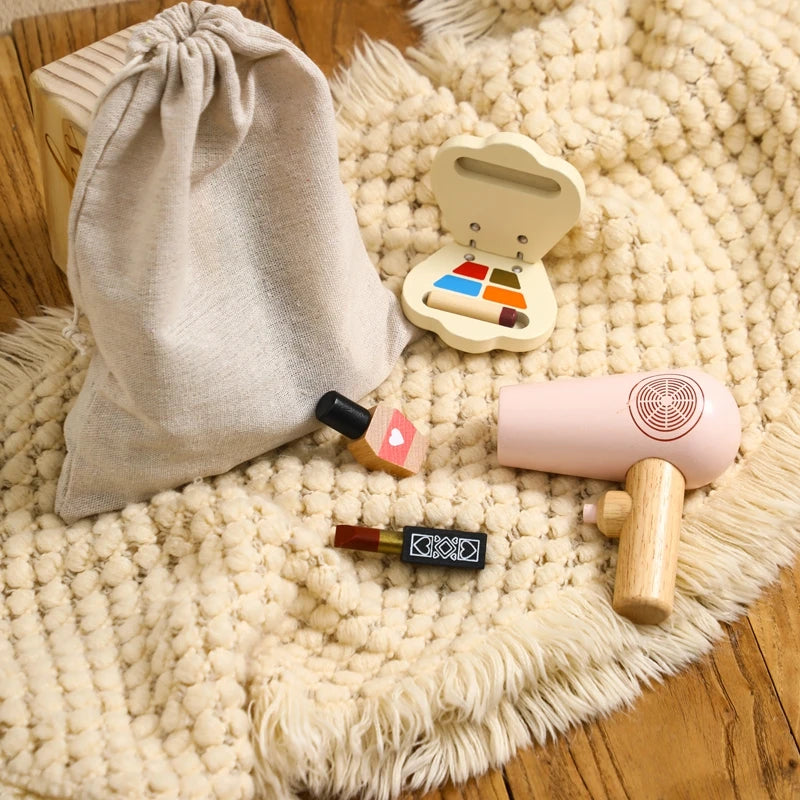 Girls Wooden Simulation Kid Makeup Set