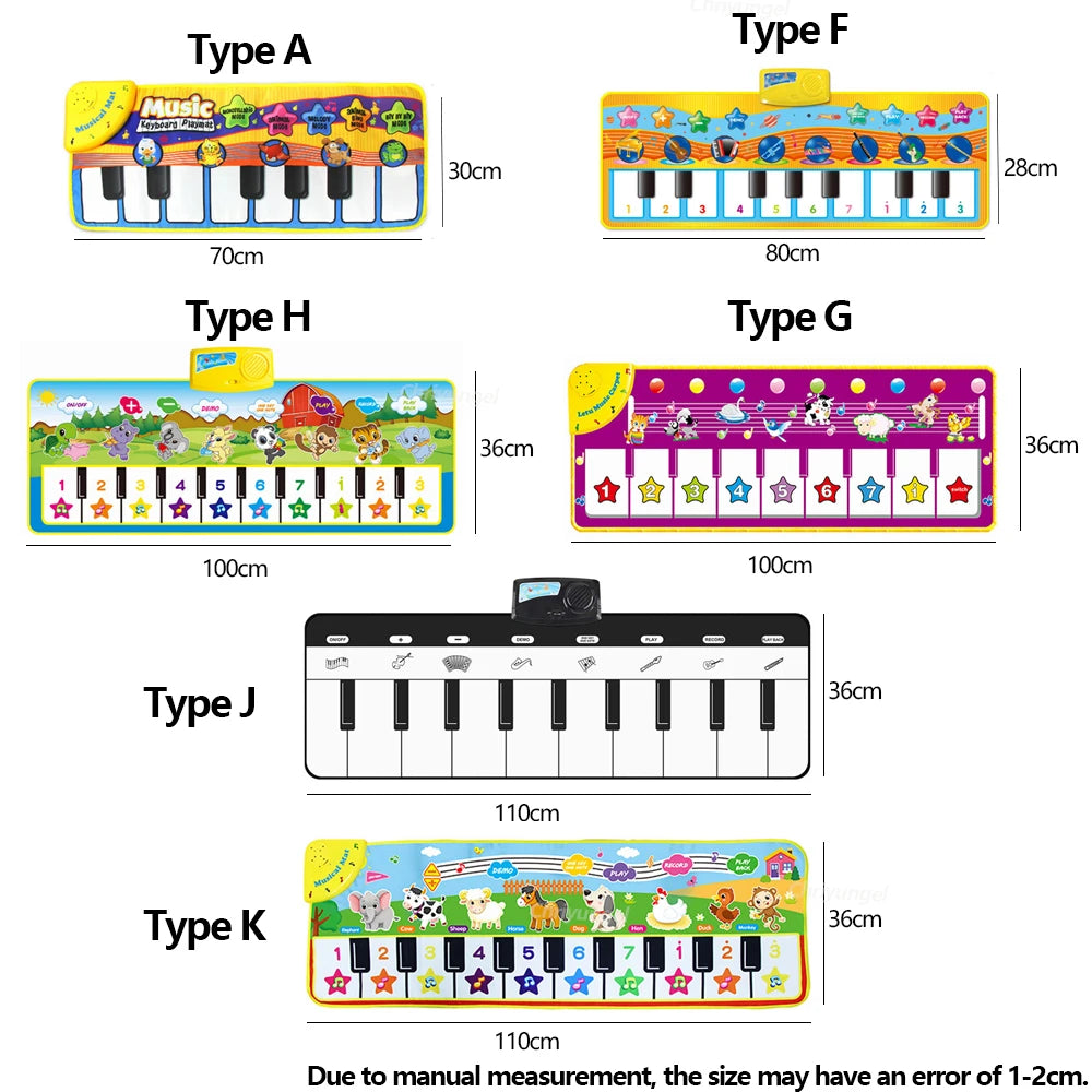 Piano Mat for Kids Children Fitness Keyboard Play Music Carpet
